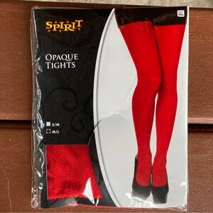 Red Opaque Tights M/L Partywear